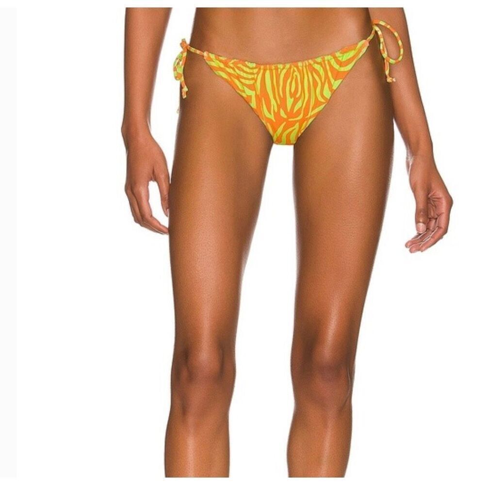 IT’S NOW COOL Tie Zebra Cheeky Swim Bikini Bottom Small